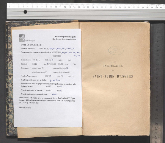 Cartulaire de l'abbaye de Saint-Aubin d'Angers. Tome 1, cartulaire du XIIe siècle, 769 - vers 1175