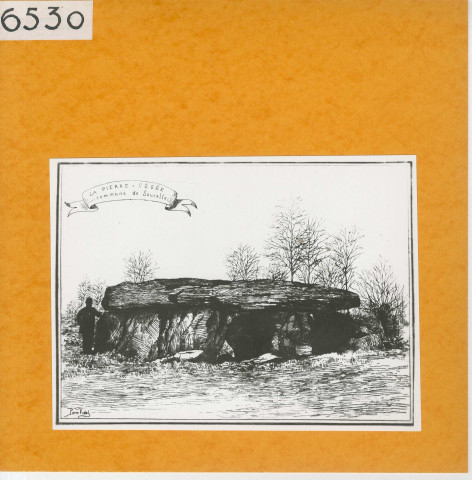 Le Lion d'Angers : La Pierre-Césée (Atlas Célestin Port, planche 72, gravure)