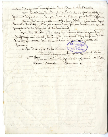 6 - Protestation contre la loi du 3 mai 1851