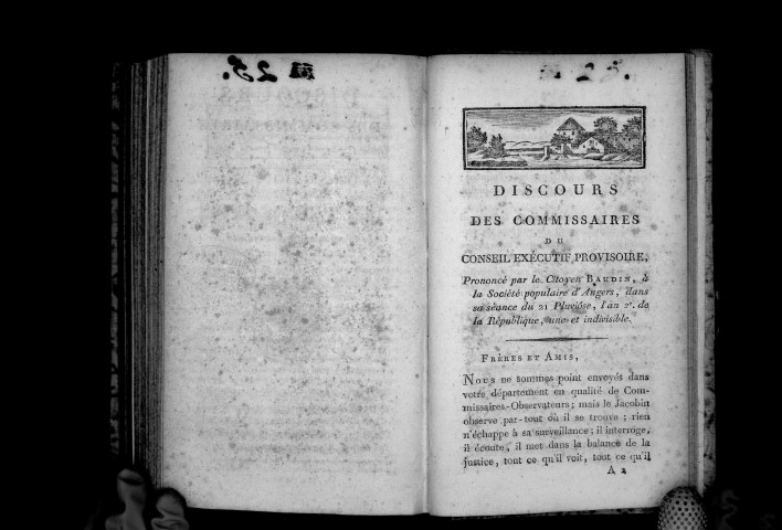 Discours des commissaires du conseil exécutif provisoire, prononcé par le citoyen Baudin à la Société populaire d'Angers, le 21 pluviôse an II