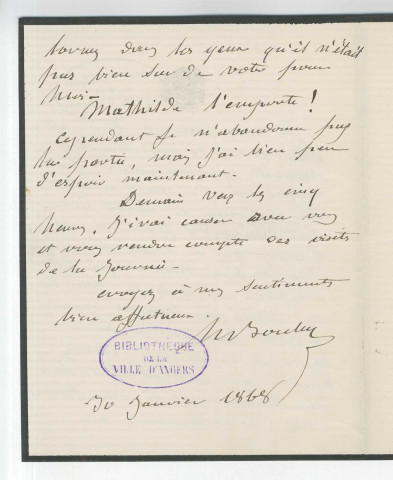 Correspondance de Bouley H. [à Gubler?]