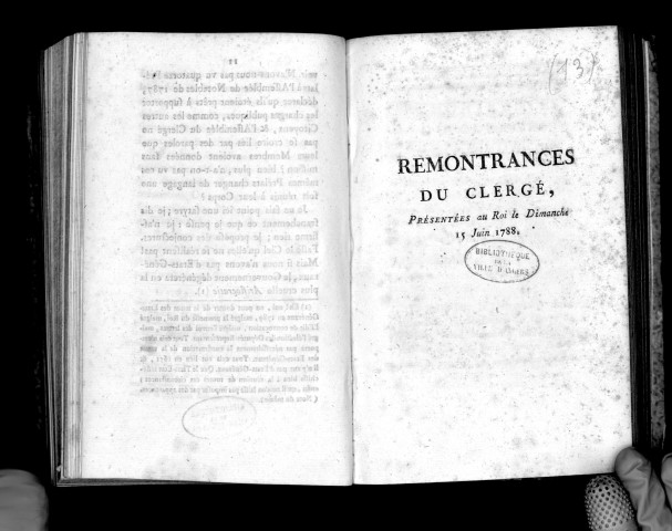 Remontrances du clergé présentées au roi le 15 juin 1788
