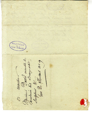 Correspondance de Kératry [à Pierre-Jean David d'Angers]