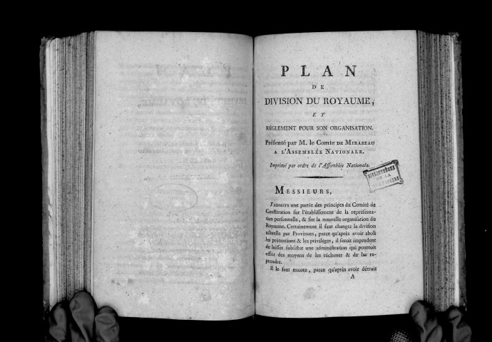 Plan de division du royaume et règlement pour son organisation, par M. le comte de Mirabeau