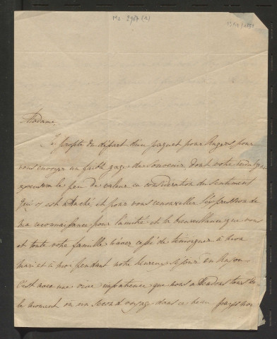 Lettres d'Emilie Maillocheau, épouse de Pierre-Jean David d'Angers, adressées à Honorine-Louise Vallée, épouse de Victor Pavie