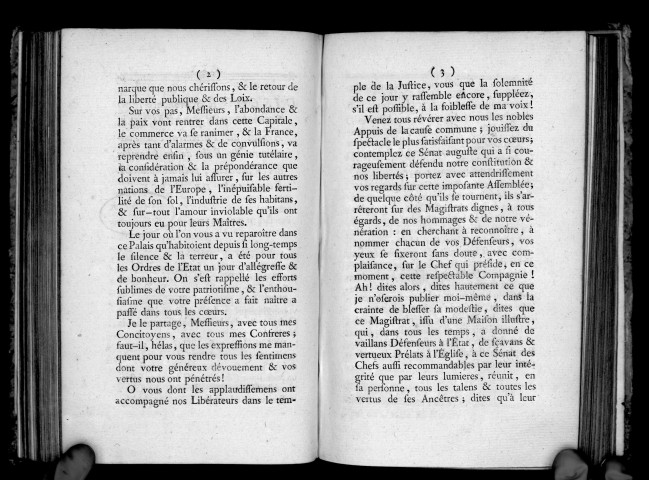 Discours prononcé le 30 septembre 1788 par Me Minier à l'ouverture du Rôle de la chambre des vacation