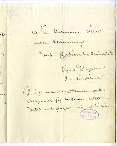 Correspondance de Charles Dupin avec Pierre-Jean David d'Angers