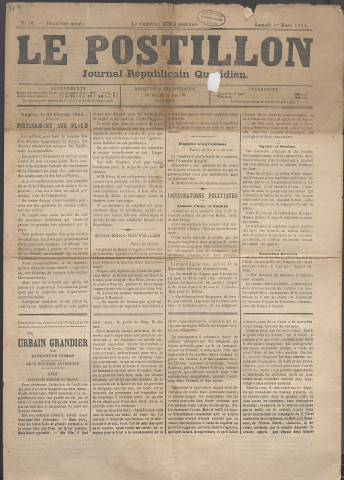 Le postillon. 1er mars 1884 (2e année, n° 59)