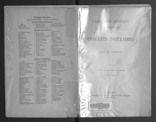 L'Association artistique d'Angers et les concerts populaires