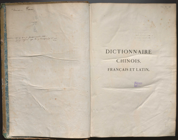 Dictionnaire chinois, français et latin