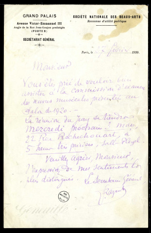 Lettre de Ragrut (?) à Jean Huré