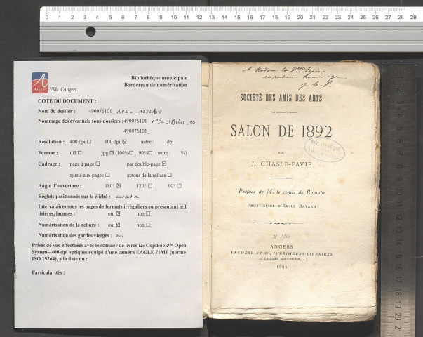 Salon de 1892, Société des amis des arts d'Angers