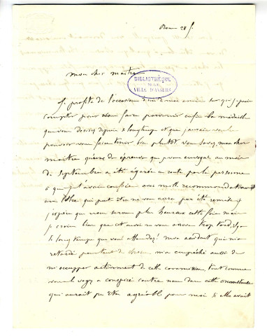 Correspondance de Hébert [à Pierre-Jean David d'Angers]