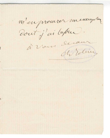 Correspondance de Charles Robin