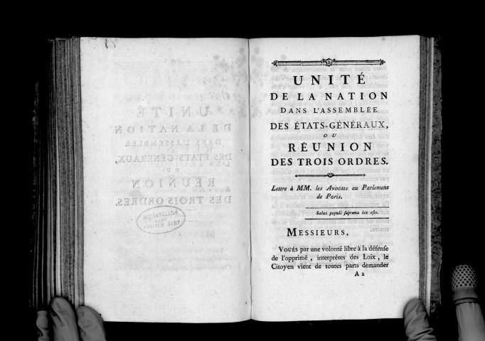 Unité de la nation dans l'assemblée des Etats-Généraux, ou réunion des trois ordres