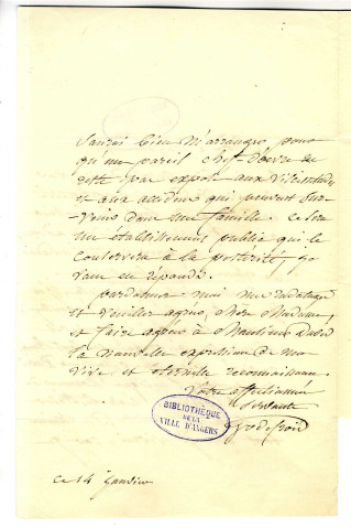 Correspondance de Mlle Godefroid [à Mme d'Angers]