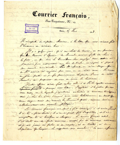 Lapelouze (Valentin de), directeur et rédacteur du Courrier français