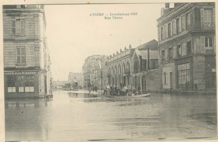 Angers. Inondations 1910. Rue Thiers