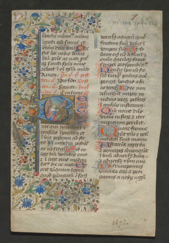 Folio d'heures (XVe siècle)