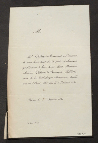 Thiébaut de Berneaud, Arsène