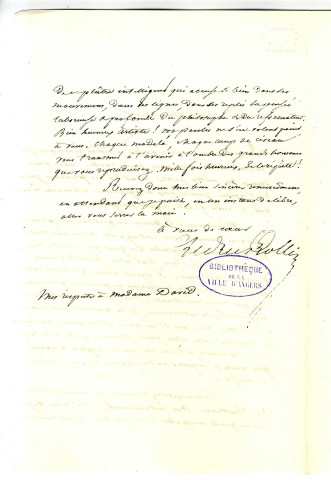 Correspondance de Ledru-Rollin [à Pierre-Jean David d'Angers]