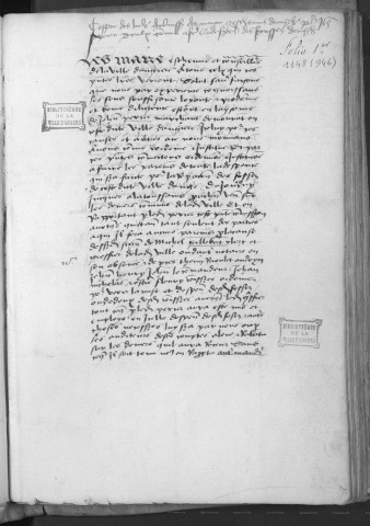 "Compte de Jehan Périer, commis pour faire la mise de la reparacion des foussez d'Angiers, pour l'année M IIIIc LXXVIII"