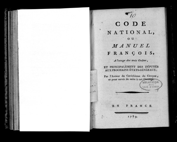 Code national ou Manuel français à l'usage des trois ordres