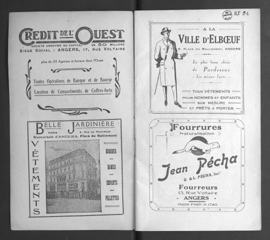 Angers revue. Numéro spécial. Cinquantenaire de la Société des concerts populaires