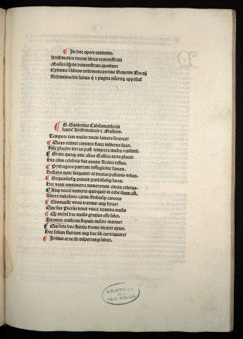 In hoc opere contenta. Jordani Nemorarii arithmetica, decem libris demonstrata (cum demonstrationibus Jacobi Fabri Stapul.). Jacobi Fabri Stapulensis musica, libris quatuor demonstrata. Ejusdem epitome in libros arithmeticos divi Severini Boethii. Ejusdem rithmimachie ludus, qui et pugna numerorum appellatur