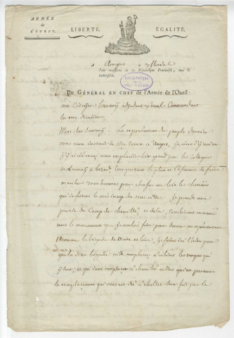 Correspondance du général Canclaux [à Savary]