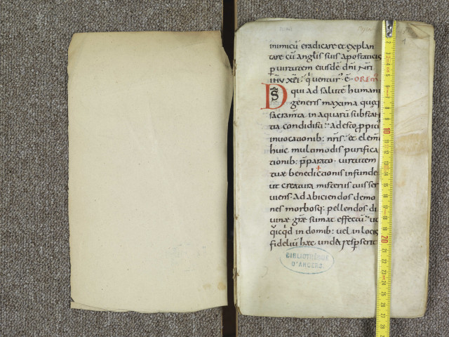 Fragment d'un rituel : office des morts, extrême-onction, etc.