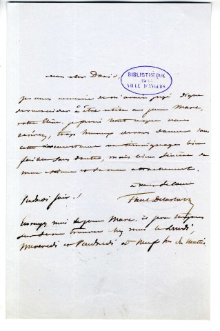 Correspondance du peintre Paul Delaroche avec Pierre-Jean David d'Angers