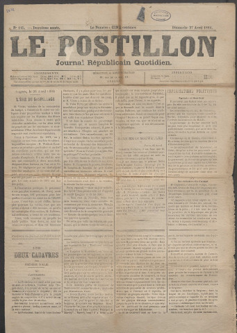 Le postillon. 27 avril 1884 (2e année, n° 115)