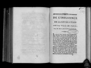 De l'influence de la révolution sur la ville de Paris, par M. de Lally-Tollendal