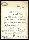 Lettre de Jules Massenet