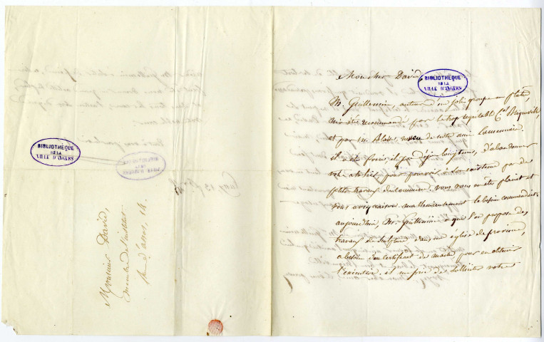 Correspondance de Pierre-Jean de Béranger [à Pierre-Jean David d'Angers]