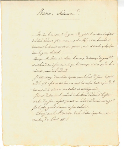 Bosio (baron), statuaire