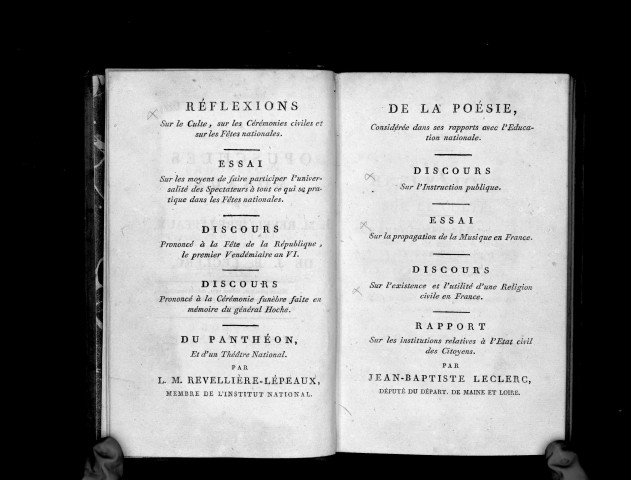 Réflexions sur le culte, sur les cérémonies civiles et sur les fêtes nationales, par Louis-Marie Révellière-Lépeaux