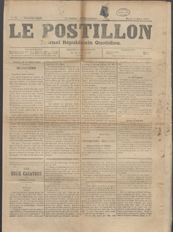 Le postillon. 25 mars 1884 (2e année, n° 83)