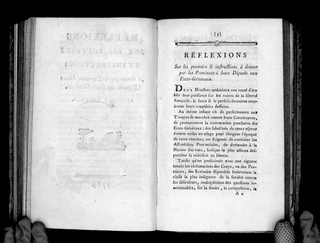 Réflexions sur les pouvoirs et instructions à donner par les provinces à leurs députés aux Etats-Généraux