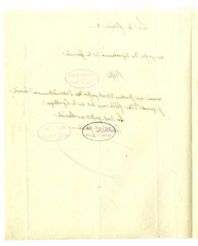 Correspondance de Constantin Faucher, sous-préfet de la Réole [au préfet de la Gironde et à Mlle Annais]
