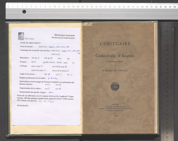 L'obituaire de la Cathédrale d'Angers