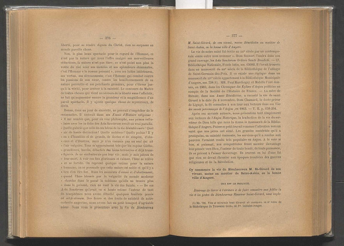 Vie de Bienheureux Monsieur Saint-Girard, de son vivant moine bénédictin, au moûtier de Saint-Aubin, en la bonne ville d'Angers