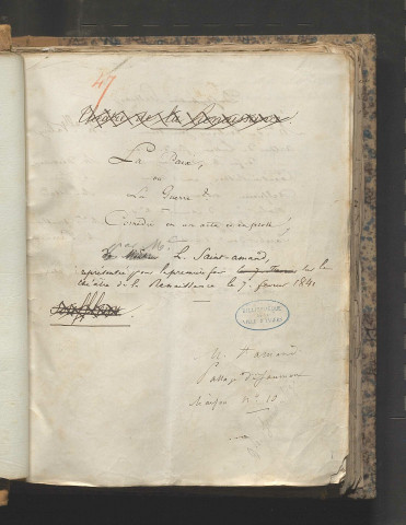 La paix ou La guerre ?