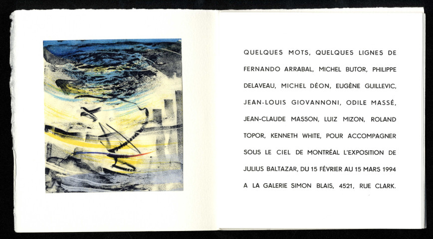 Julius Baltazar sous le ciel de Montréal