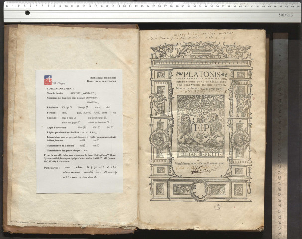 Platonis opera tralatione Marsilii Ficini, emendatione et ad grcum codicem collatione Simonis Grynaei, nunc recens summa diligentia repurgata