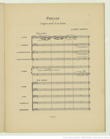 Prélude à l'après-midi d'un faune [extrait de partition]