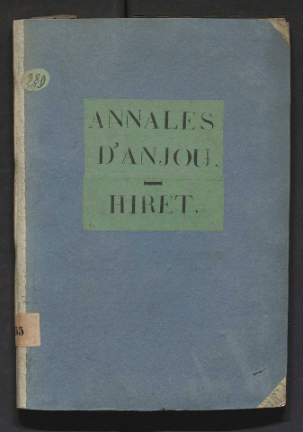 Antiquitez d'Anjou