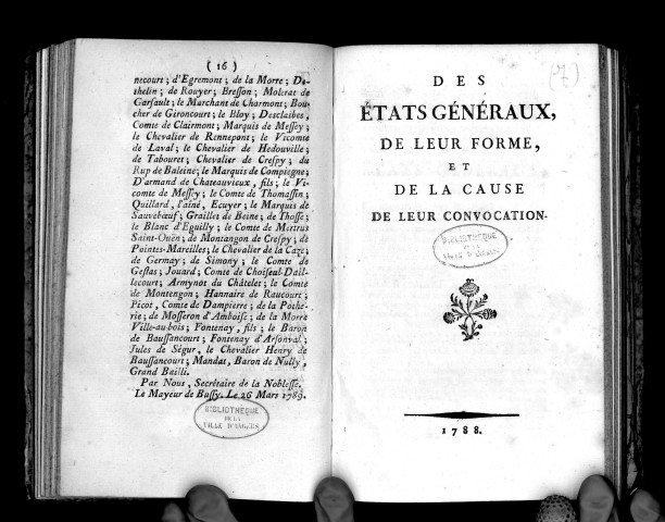 Des Etats-Généraux, de leur forme et de la cause de leur convocation