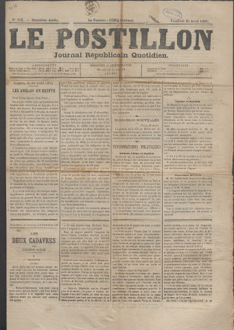 Le postillon. 25 avril 1884 (2e année, n° 113)
